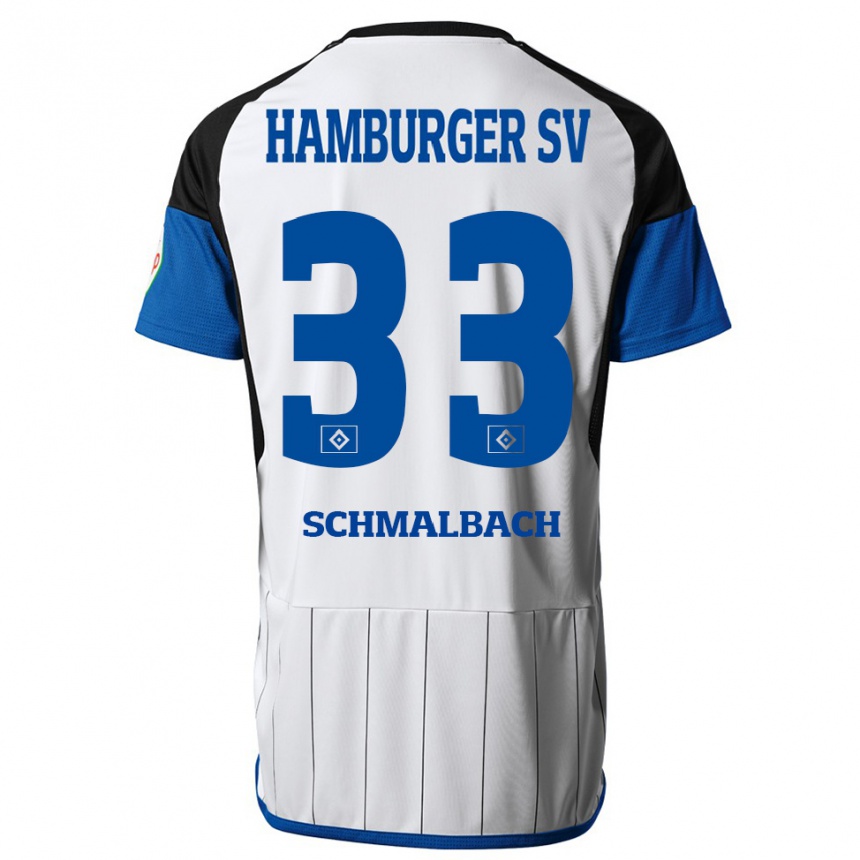 Kids Football Sebastian Schmalbach #33 White Home Jersey 2023/24 T-Shirt