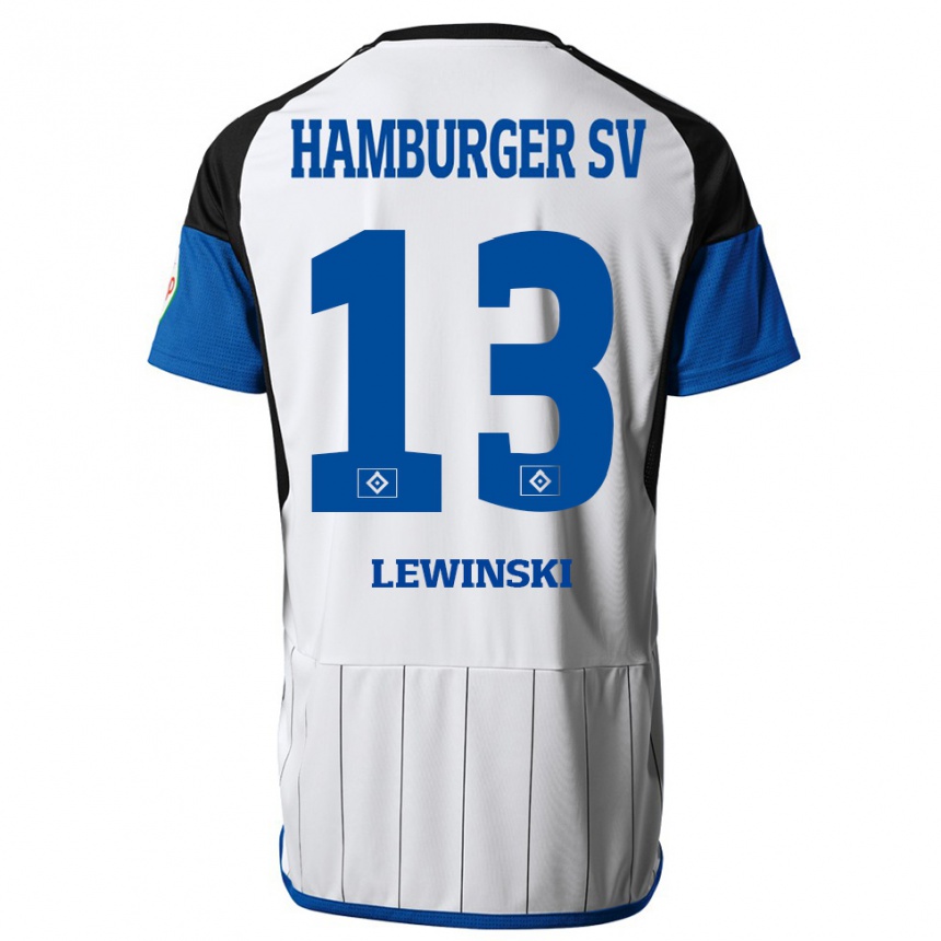 Kids Football Fyn-Luca Lewinski #13 White Home Jersey 2023/24 T-Shirt