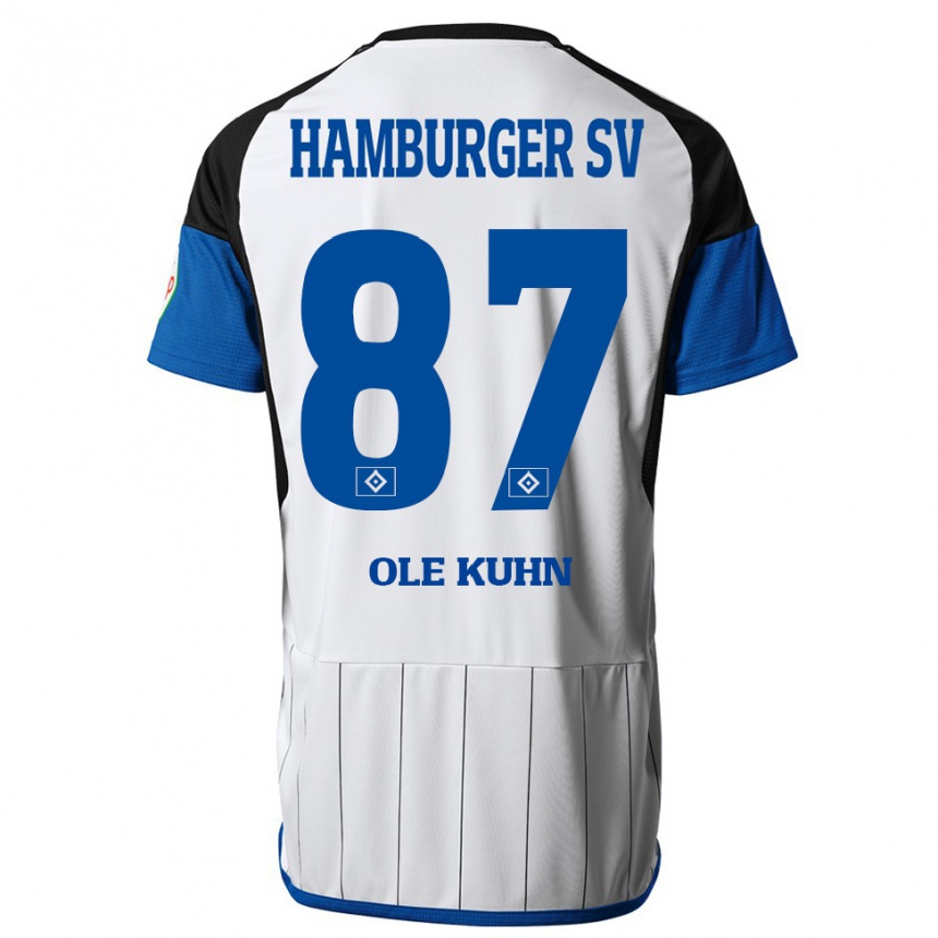 Kids Football Niklas Ole Kühn #87 White Home Jersey 2023/24 T-Shirt