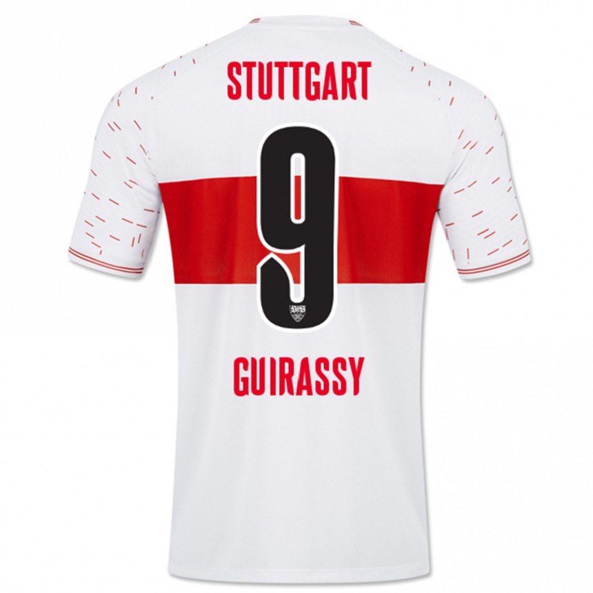 Kids Football Serhou Guirassy #9 White Home Jersey 2023/24 T-Shirt