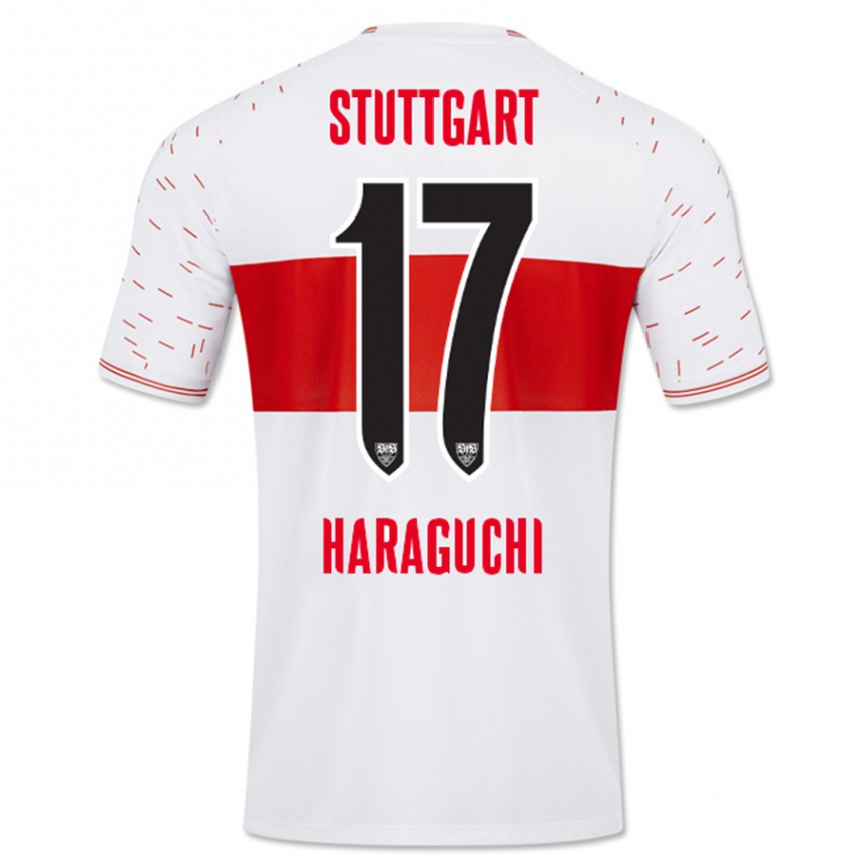 Kids Football Genki Haraguchi #17 White Home Jersey 2023/24 T-Shirt