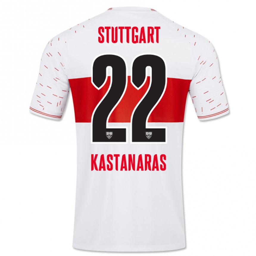 Kids Football Thomas Kastanaras #22 White Home Jersey 2023/24 T-Shirt