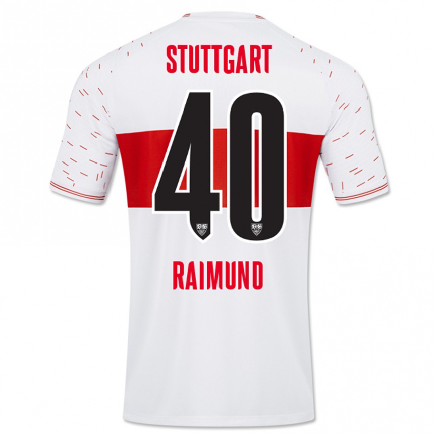 Kids Football Luca Raimund #40 White Home Jersey 2023/24 T-Shirt