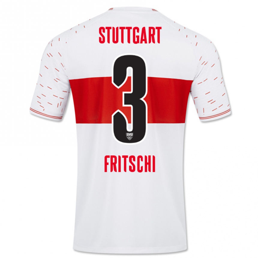 Kids Football Paulo Fritschi #3 White Home Jersey 2023/24 T-Shirt