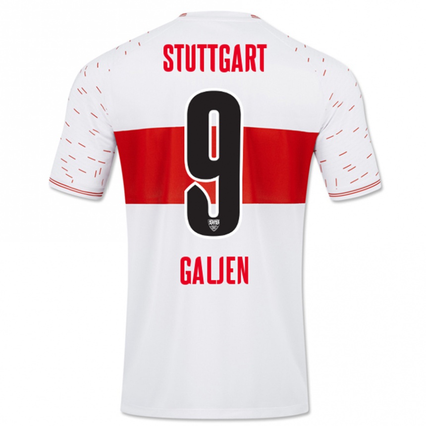 Kids Football Dejan Galjen #9 White Home Jersey 2023/24 T-Shirt