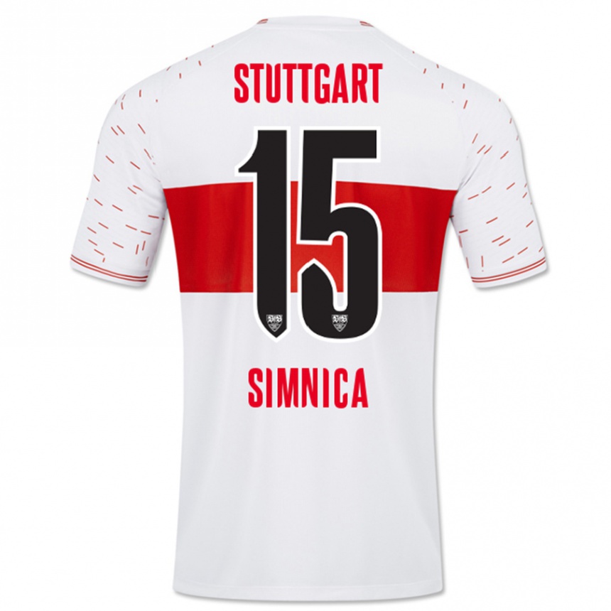 Kids Football Luan Simnica #15 White Home Jersey 2023/24 T-Shirt