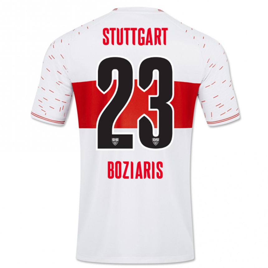 Kids Football Giannis Boziaris #23 White Home Jersey 2023/24 T-Shirt