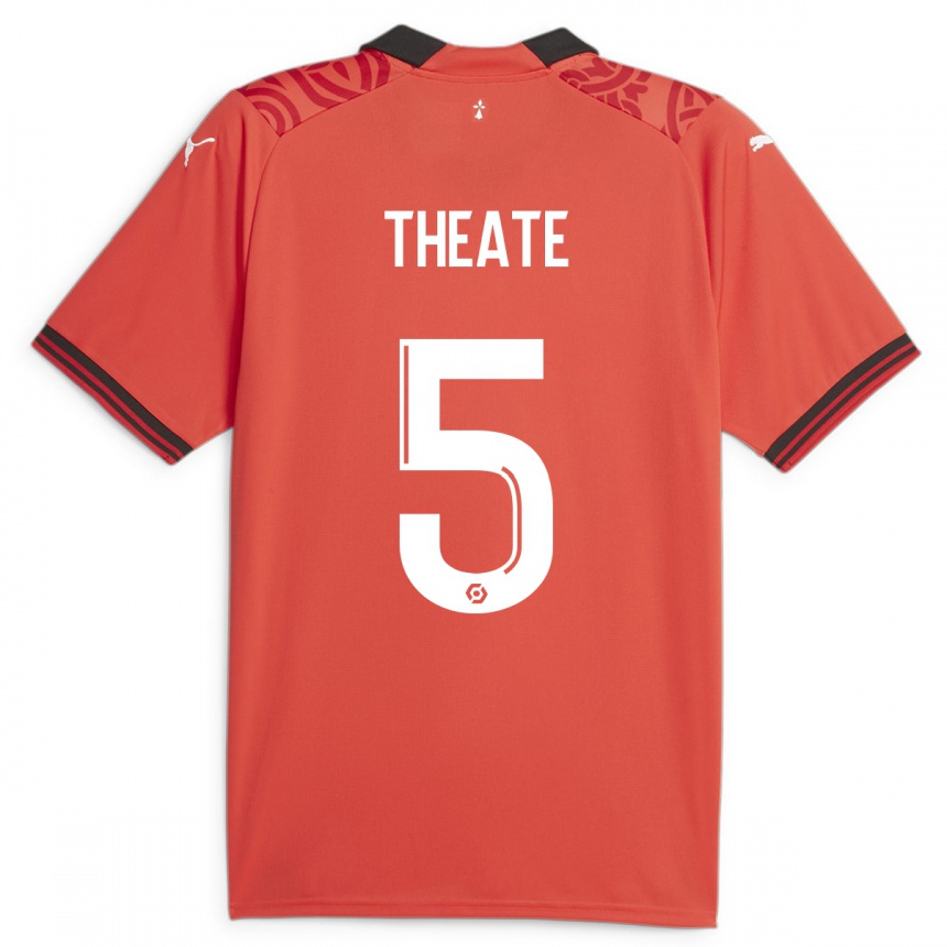 Kids Football Arthur Theate #5 Red Home Jersey 2023/24 T-Shirt
