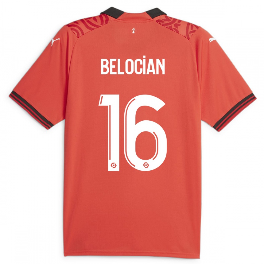 Kids Football Jeanuël Belocian #16 Red Home Jersey 2023/24 T-Shirt