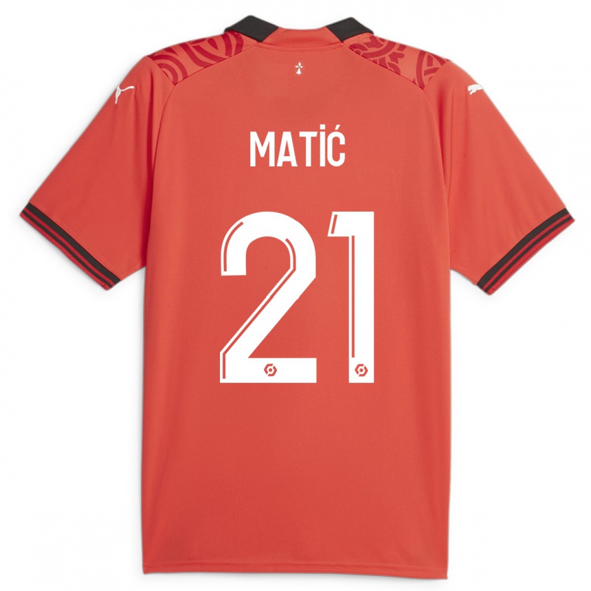Kids Football Nemanja Matic #21 Red Home Jersey 2023/24 T-Shirt