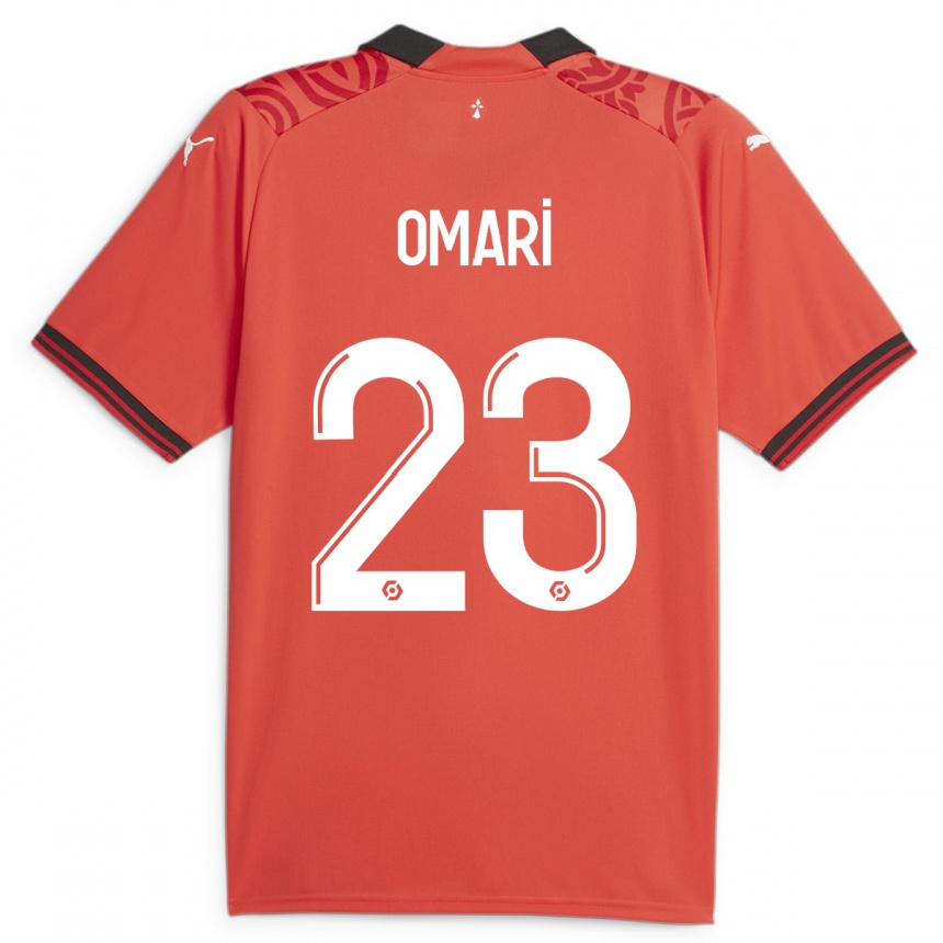 Kids Football Warmed Omari #23 Red Home Jersey 2023/24 T-Shirt