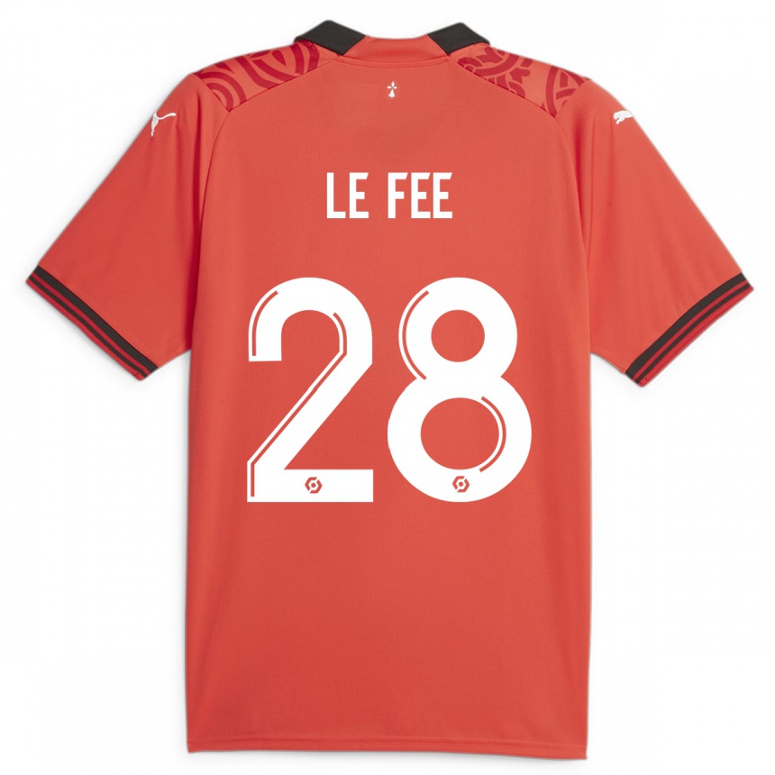 Kids Football Enzo Le Fée #28 Red Home Jersey 2023/24 T-Shirt