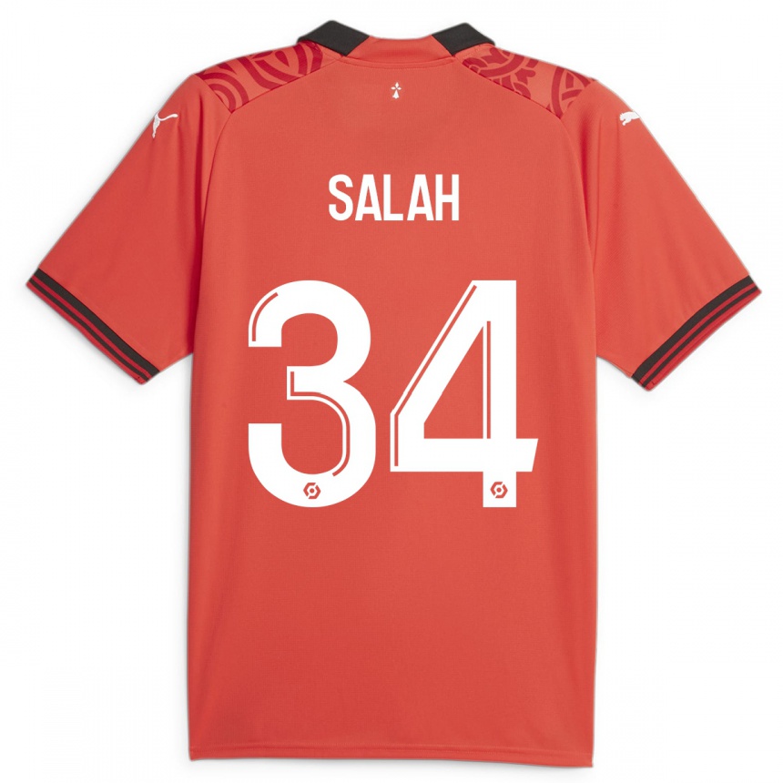 Kids Football Ibrahim Salah #34 Red Home Jersey 2023/24 T-Shirt