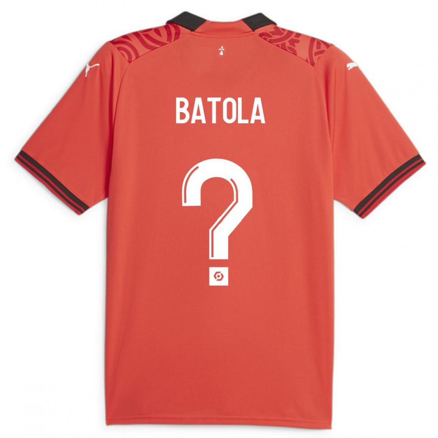 Kids Football Yann Batola #0 Red Home Jersey 2023/24 T-Shirt