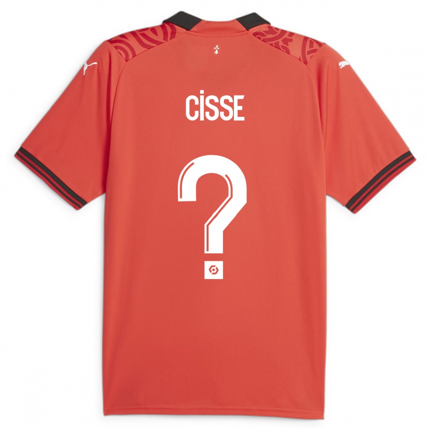 Kids Football Djaoui Cissé #0 Red Home Jersey 2023/24 T-Shirt