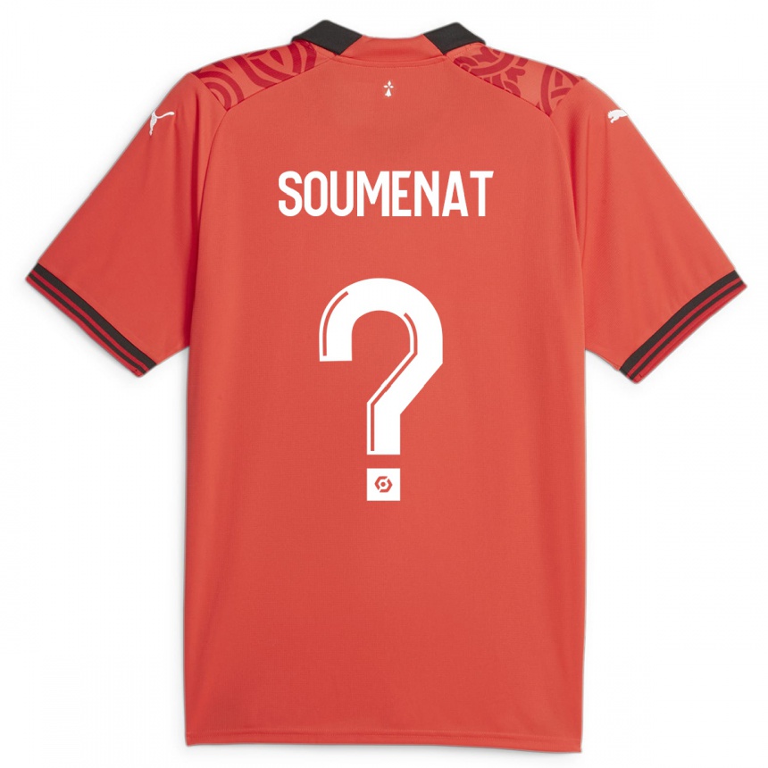 Kids Football Flavien Soumenat #0 Red Home Jersey 2023/24 T-Shirt