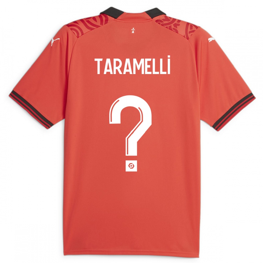 Kids Football Valentin Taramelli #0 Red Home Jersey 2023/24 T-Shirt