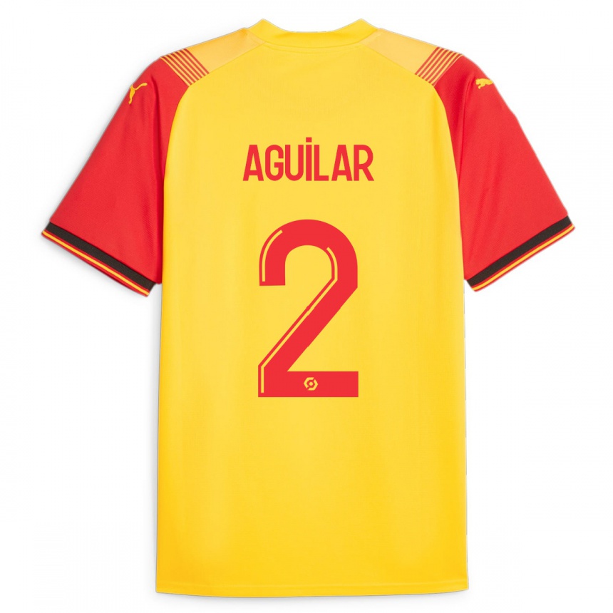 Kids Football Ruben Aguilar #2 Yellow Home Jersey 2023/24 T-Shirt