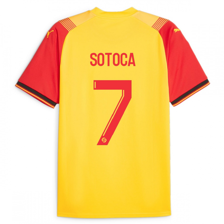 Kids Football Florian Sotoca #7 Yellow Home Jersey 2023/24 T-Shirt