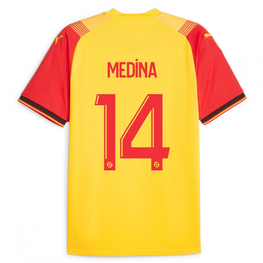 Kids Football Facundo Medina #14 Yellow Home Jersey 2023/24 T-Shirt