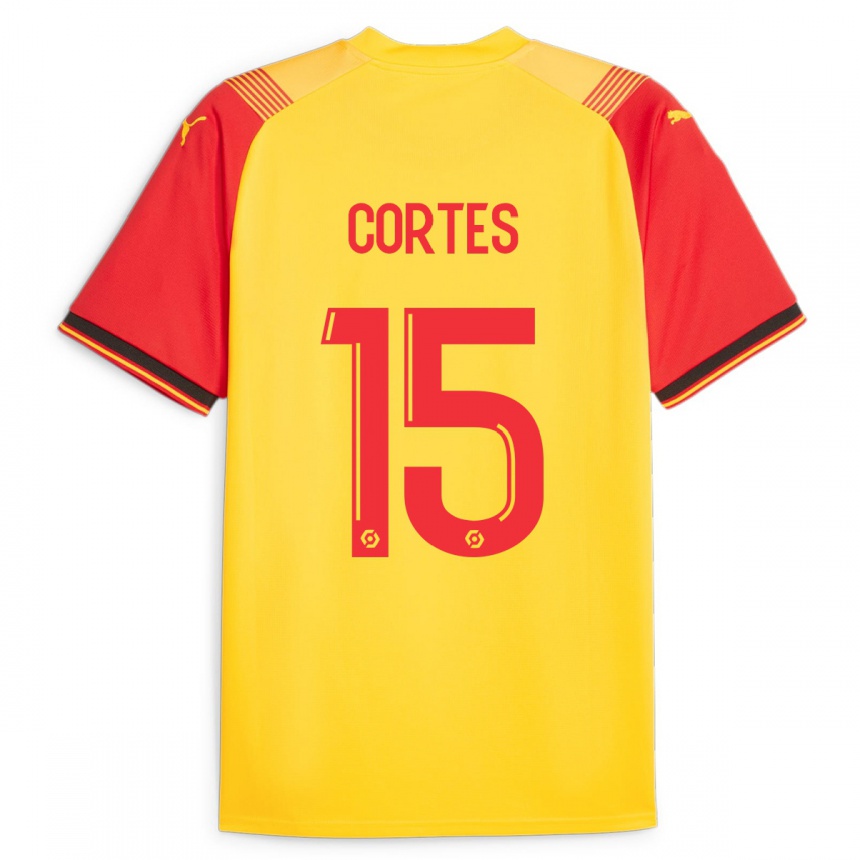 Kids Football Óscar Cortés #15 Yellow Home Jersey 2023/24 T-Shirt