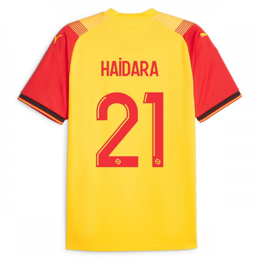 Kids Football Massadio Haidara #21 Yellow Home Jersey 2023/24 T-Shirt