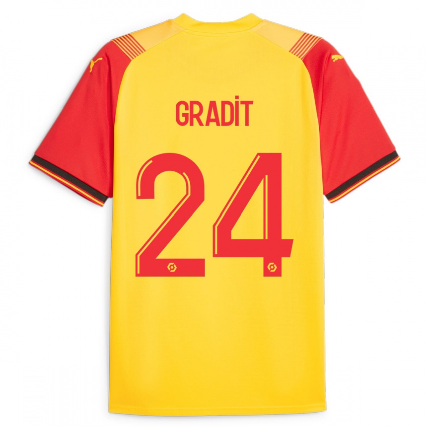 Kids Football Jonathan Gradit #24 Yellow Home Jersey 2023/24 T-Shirt