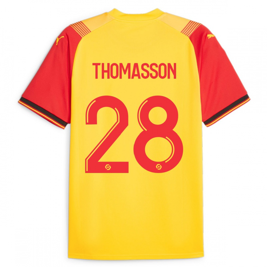 Kids Football Adrien Thomasson #28 Yellow Home Jersey 2023/24 T-Shirt