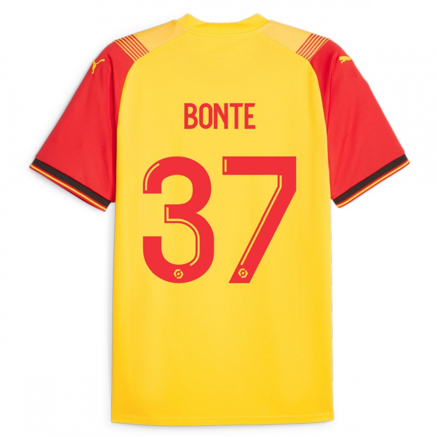 Kids Football Nolan Bonte #37 Yellow Home Jersey 2023/24 T-Shirt