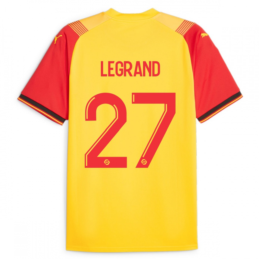 Kids Football Bérénice Legrand #27 Yellow Home Jersey 2023/24 T-Shirt