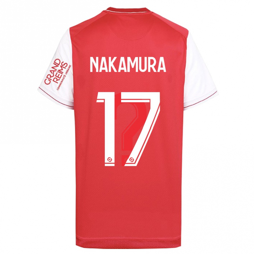 Kids Football Keito Nakamura #17 Red Home Jersey 2023/24 T-Shirt