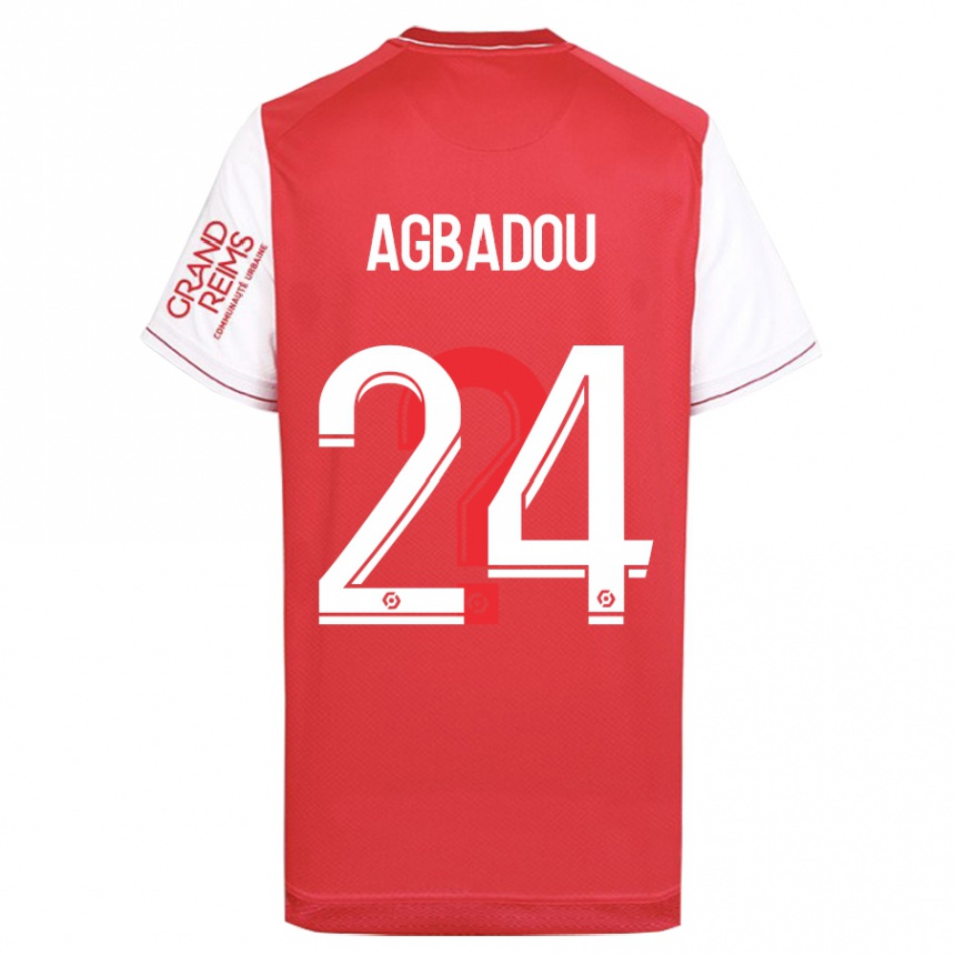 Kids Football Emmanuel Agbadou #24 Red Home Jersey 2023/24 T-Shirt