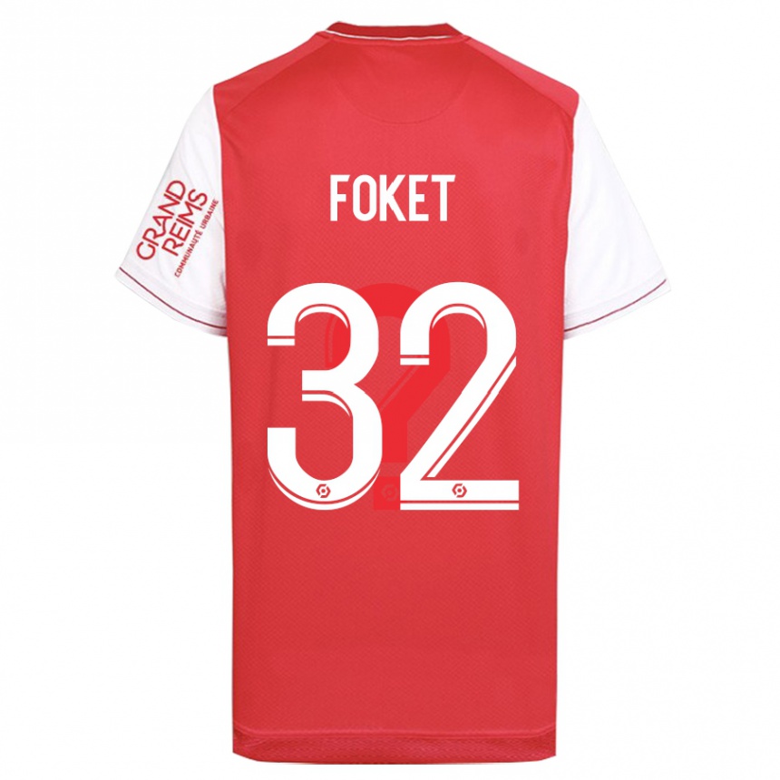 Kids Football Thomas Foket #32 Red Home Jersey 2023/24 T-Shirt