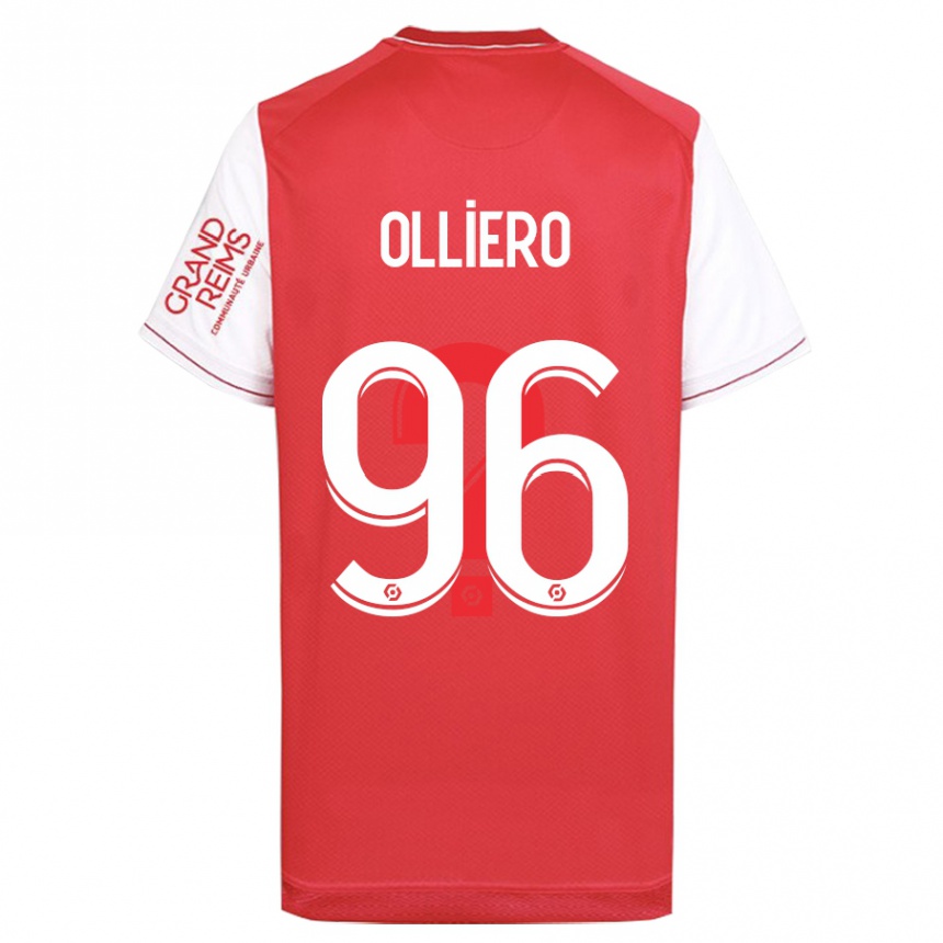 Kids Football Alexandre Olliero #96 Red Home Jersey 2023/24 T-Shirt