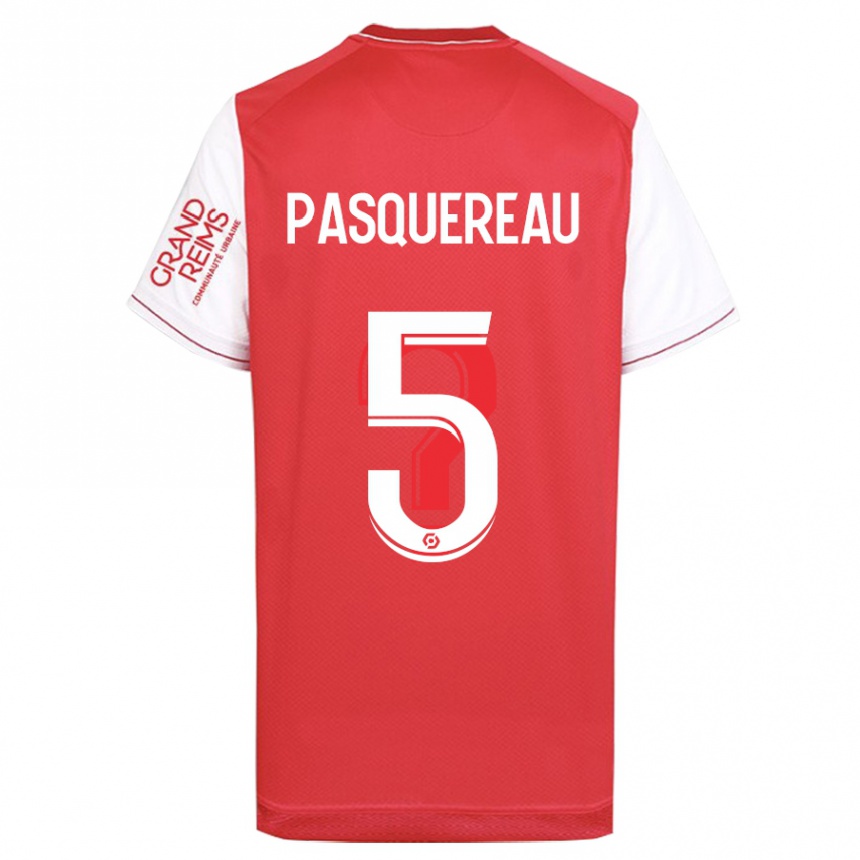 Kids Football Julie Pasquereau #5 Red Home Jersey 2023/24 T-Shirt