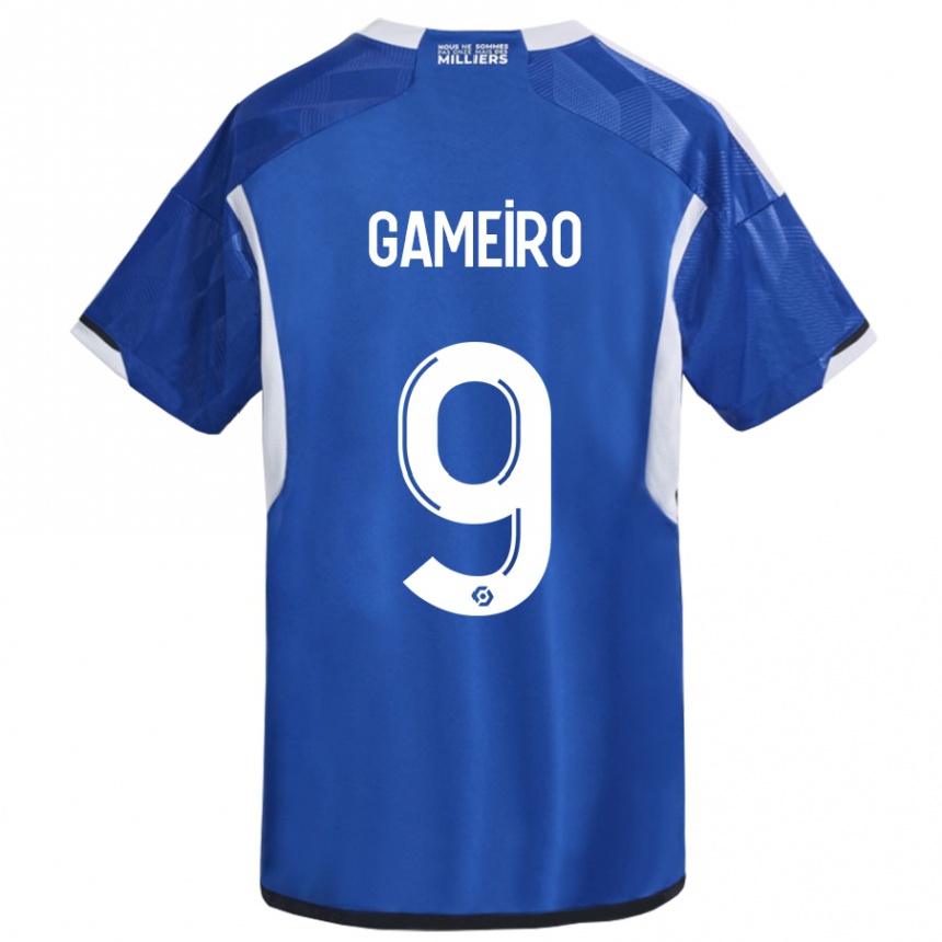 Kids Football Kévin Gameiro #9 Blue Home Jersey 2023/24 T-Shirt