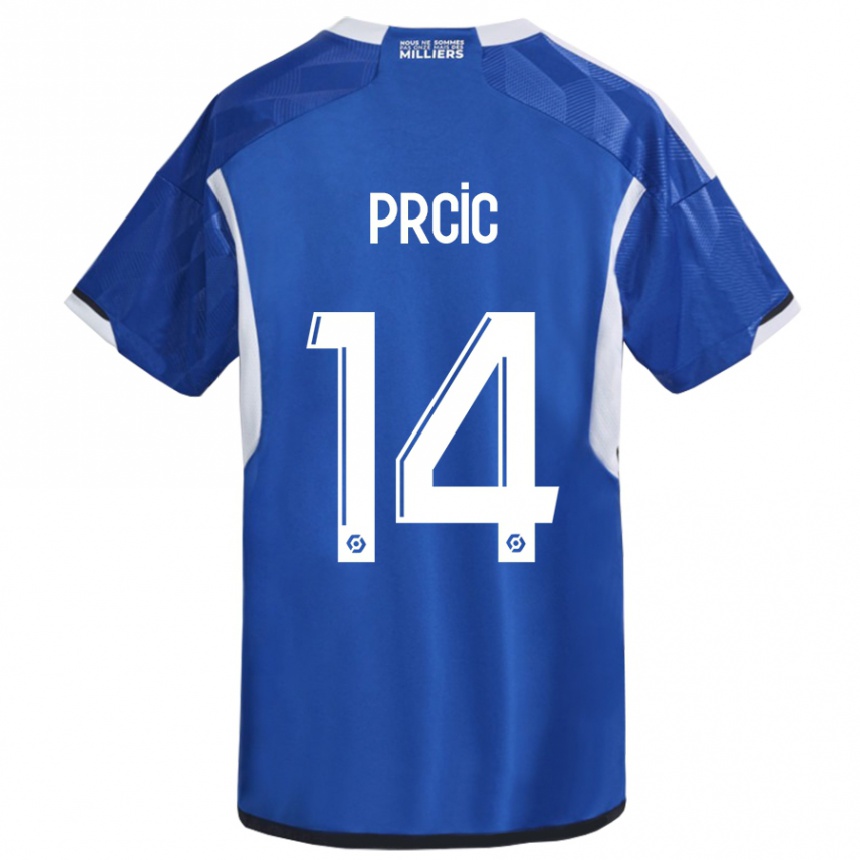 Kids Football Sanjin Prcic #14 Blue Home Jersey 2023/24 T-Shirt