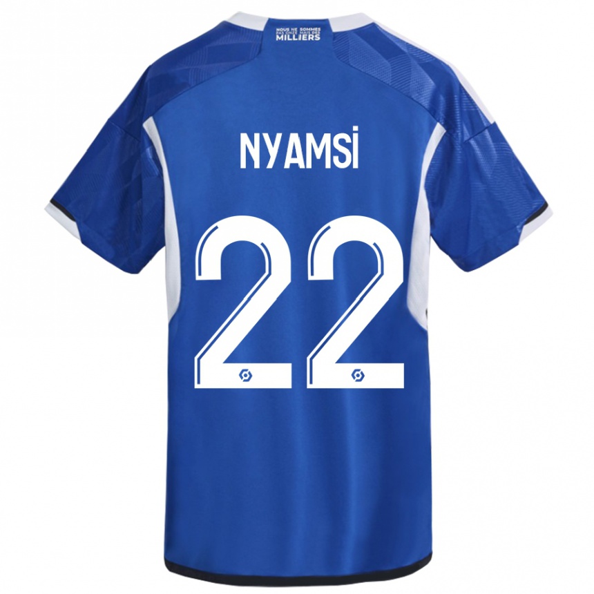 Kids Football Gerzino Nyamsi #22 Blue Home Jersey 2023/24 T-Shirt