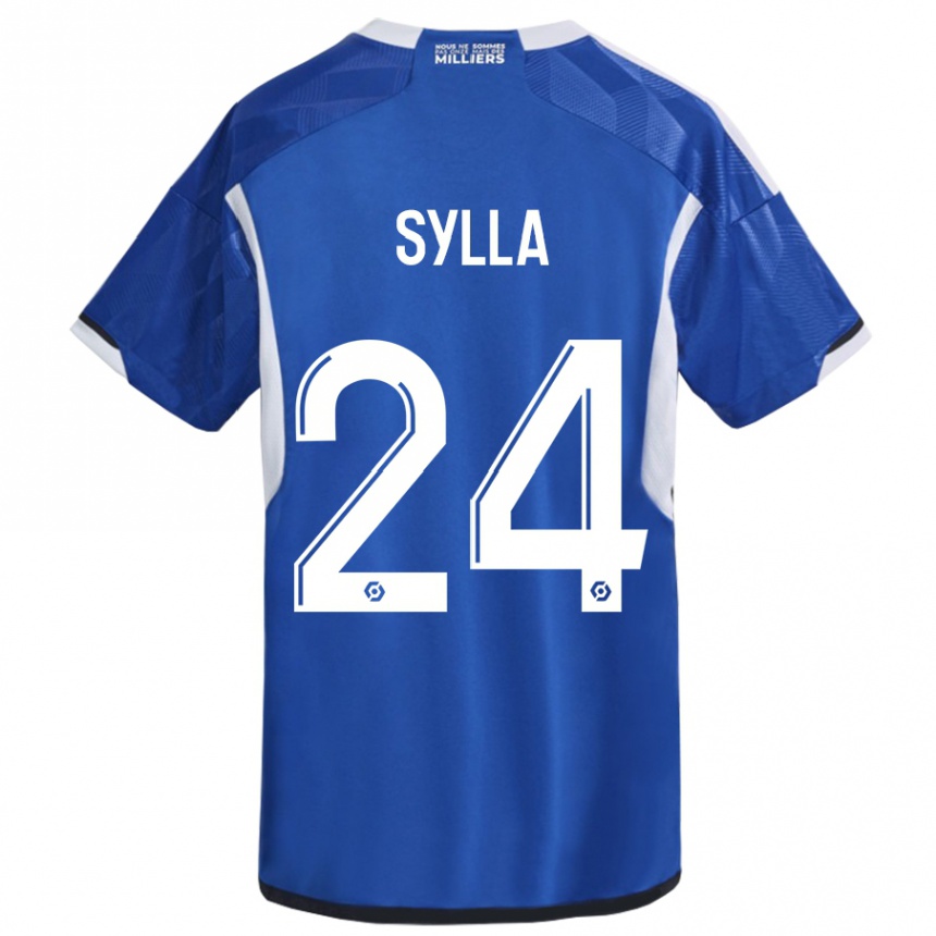 Kids Football Abakar Sylla #24 Blue Home Jersey 2023/24 T-Shirt