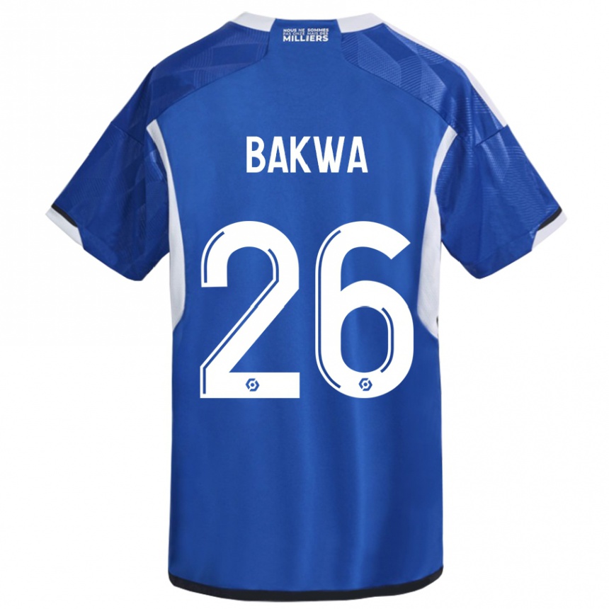 Kids Football Dilane Bakwa #26 Blue Home Jersey 2023/24 T-Shirt