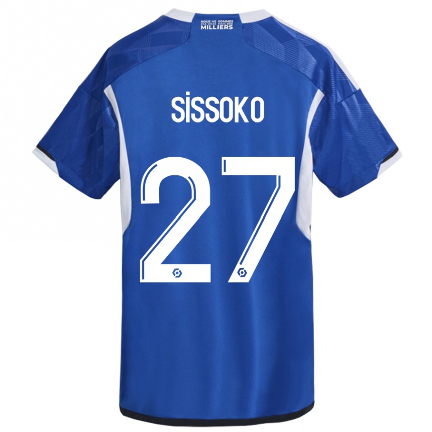 Kids Football Ibrahima Sissoko #27 Blue Home Jersey 2023/24 T-Shirt