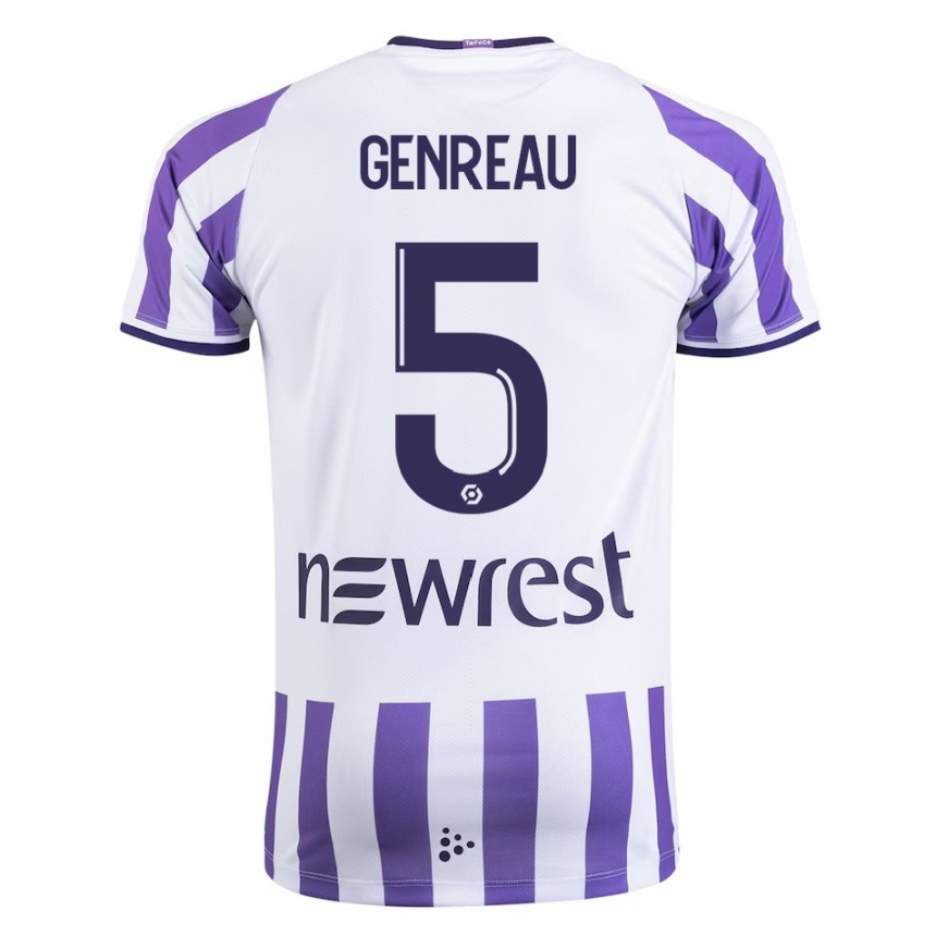 Kids Football Denis Genreau #5 White Home Jersey 2023/24 T-Shirt