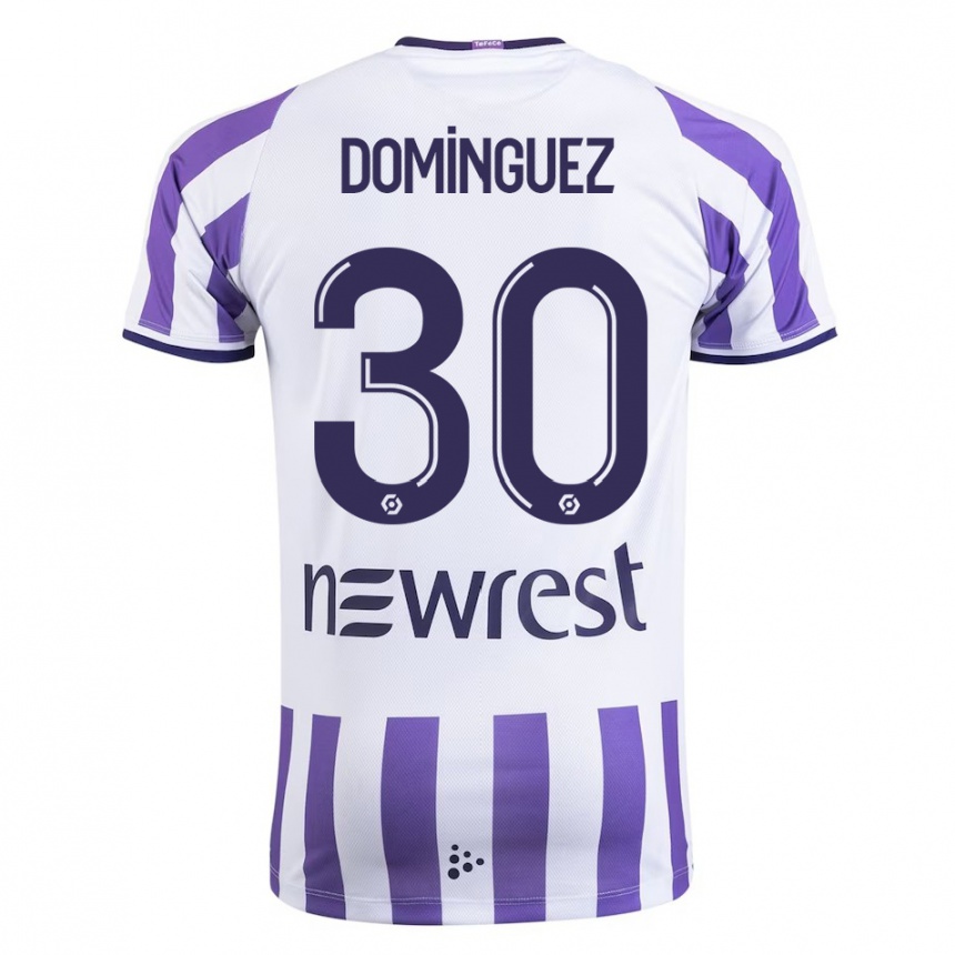 Kids Football Álex Domínguez #30 White Home Jersey 2023/24 T-Shirt