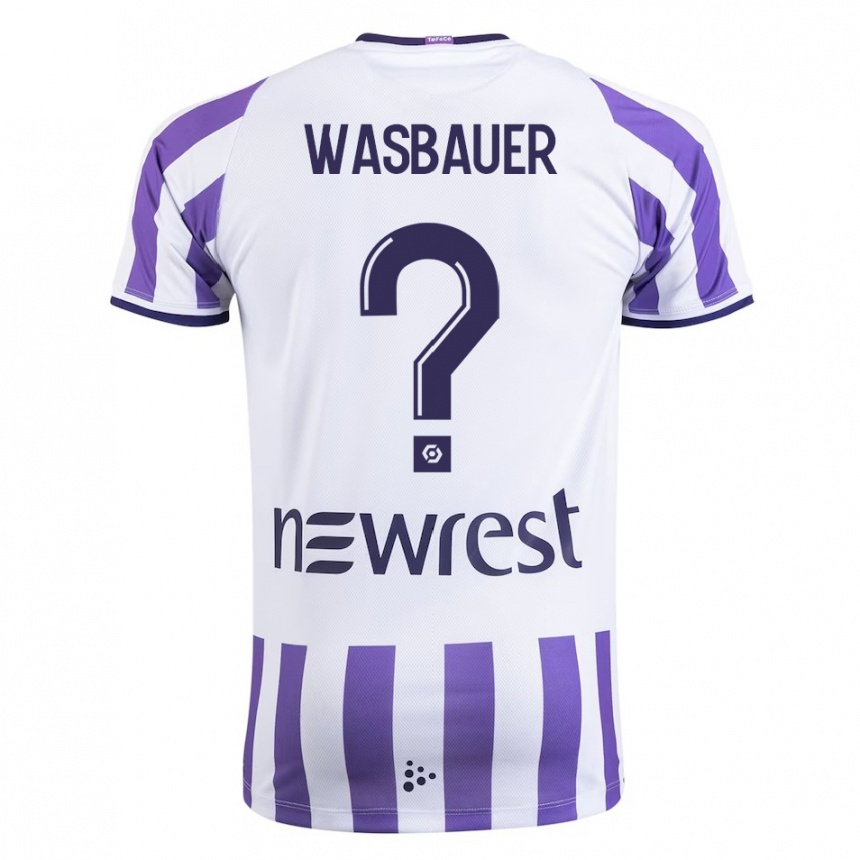 Kids Football Nicolas Wasbauer #0 White Home Jersey 2023/24 T-Shirt