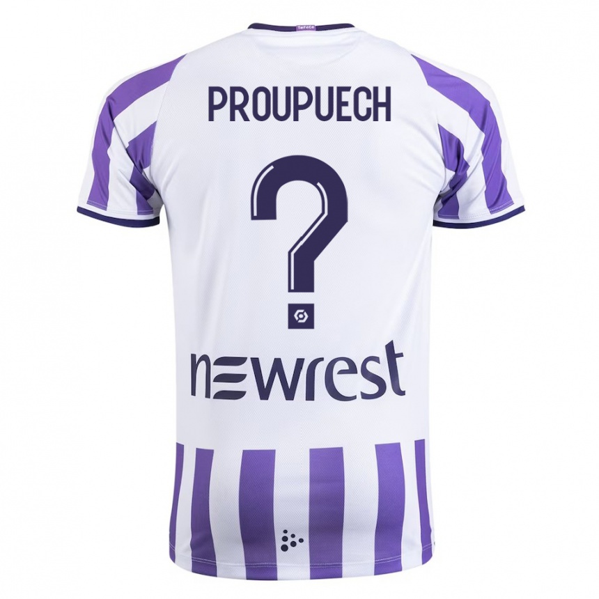 Kids Football Lucas Proupuech #0 White Home Jersey 2023/24 T-Shirt