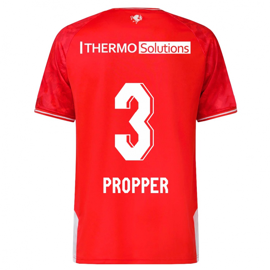 Kids Football Robin Pröpper #3 Red Home Jersey 2023/24 T-Shirt