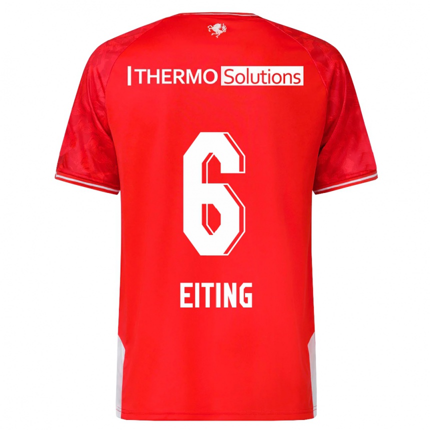 Kids Football Carel Eiting #6 Red Home Jersey 2023/24 T-Shirt