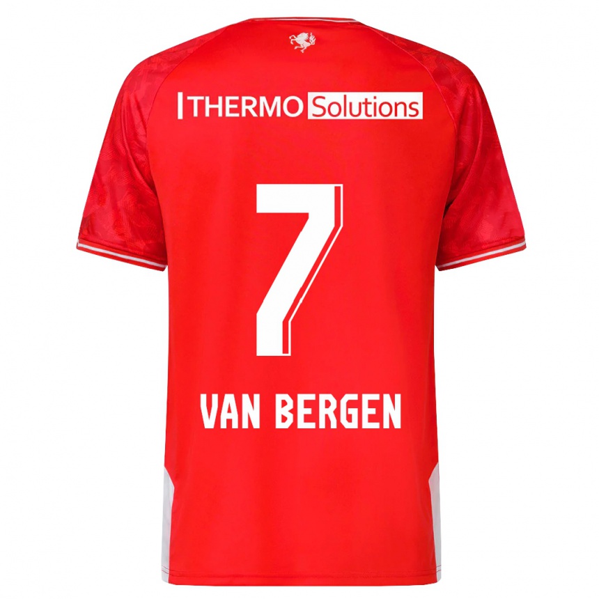 Kids Football Mitchell Van Bergen #7 Red Home Jersey 2023/24 T-Shirt