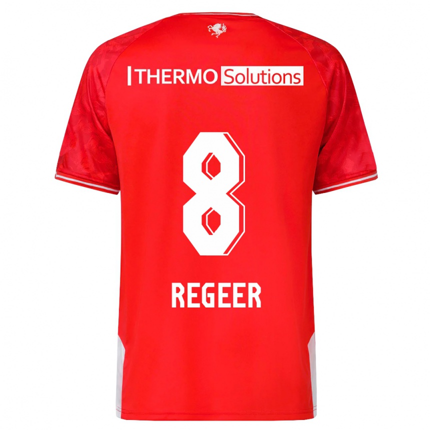 Kids Football Youri Regeer #8 Red Home Jersey 2023/24 T-Shirt