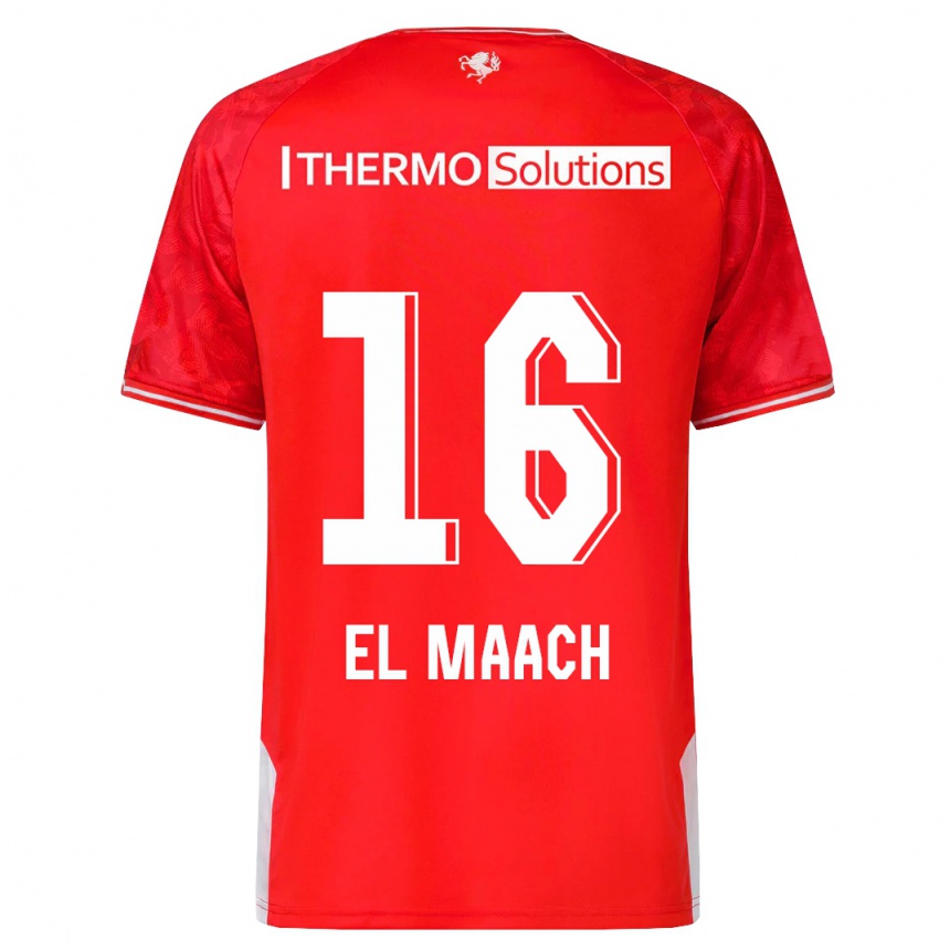Kids Football Issam El Maach #16 Red Home Jersey 2023/24 T-Shirt